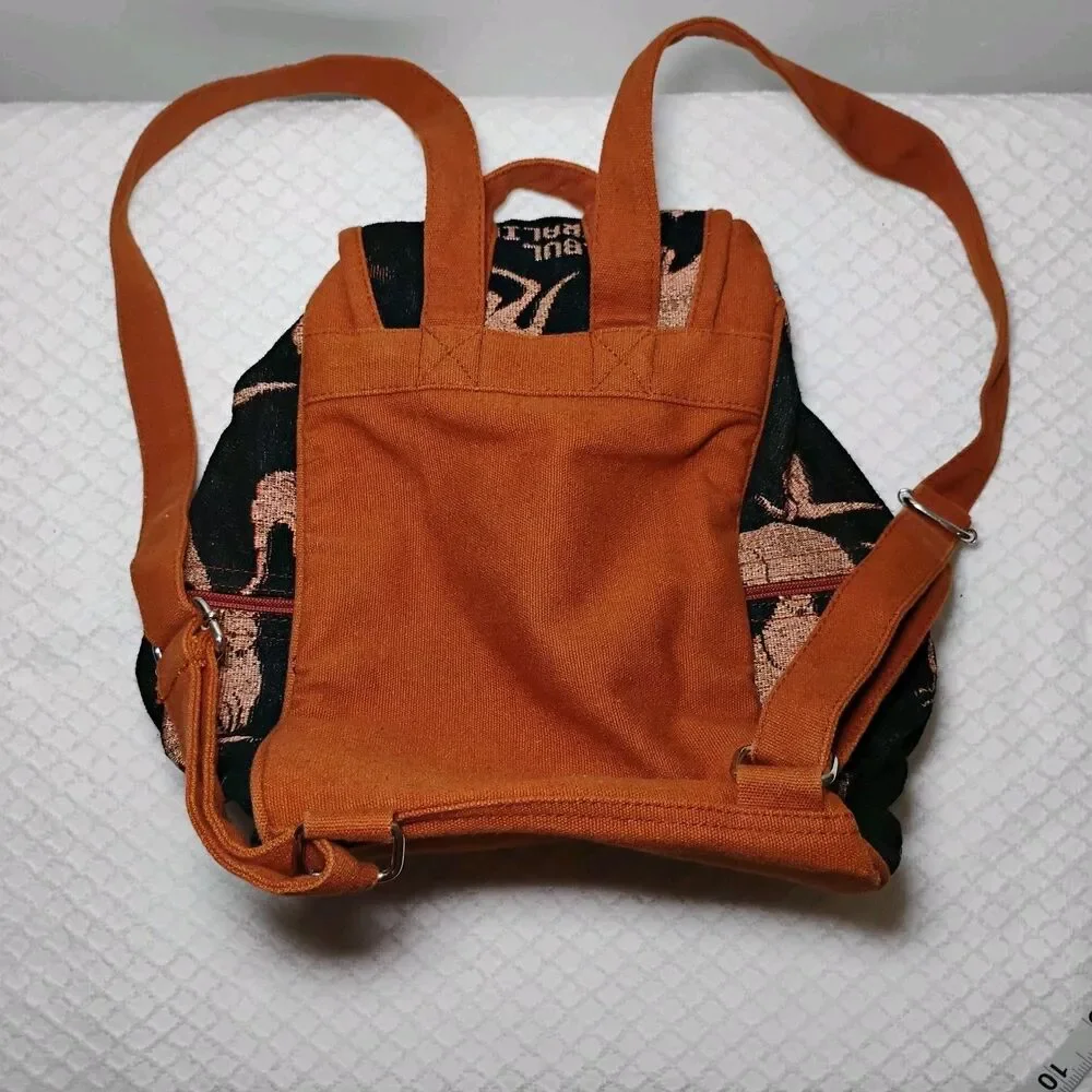 100% Cotton Kangaroo Prints Backpack Purse
